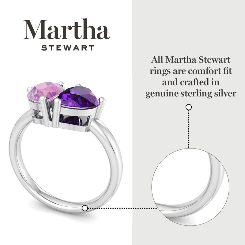 Martha Stewart 2ctw. Pink Sapphire & Amethyst Two Stone Ring In Sterling Silver image number null